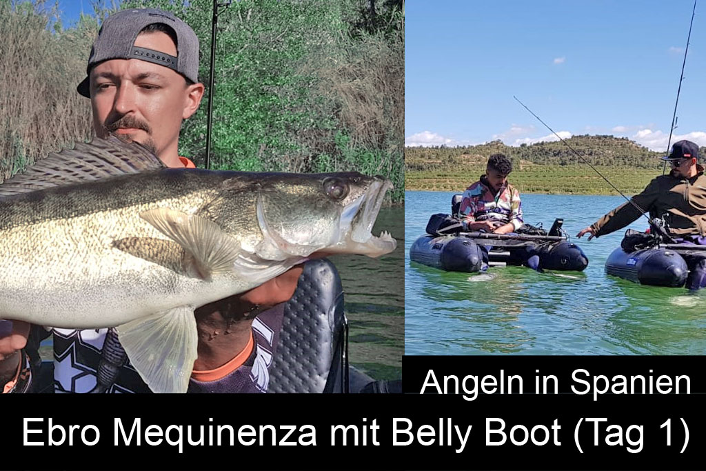 Angeln in Spanien Ebro Mequinenza mit Belly Boot (Tag 1)